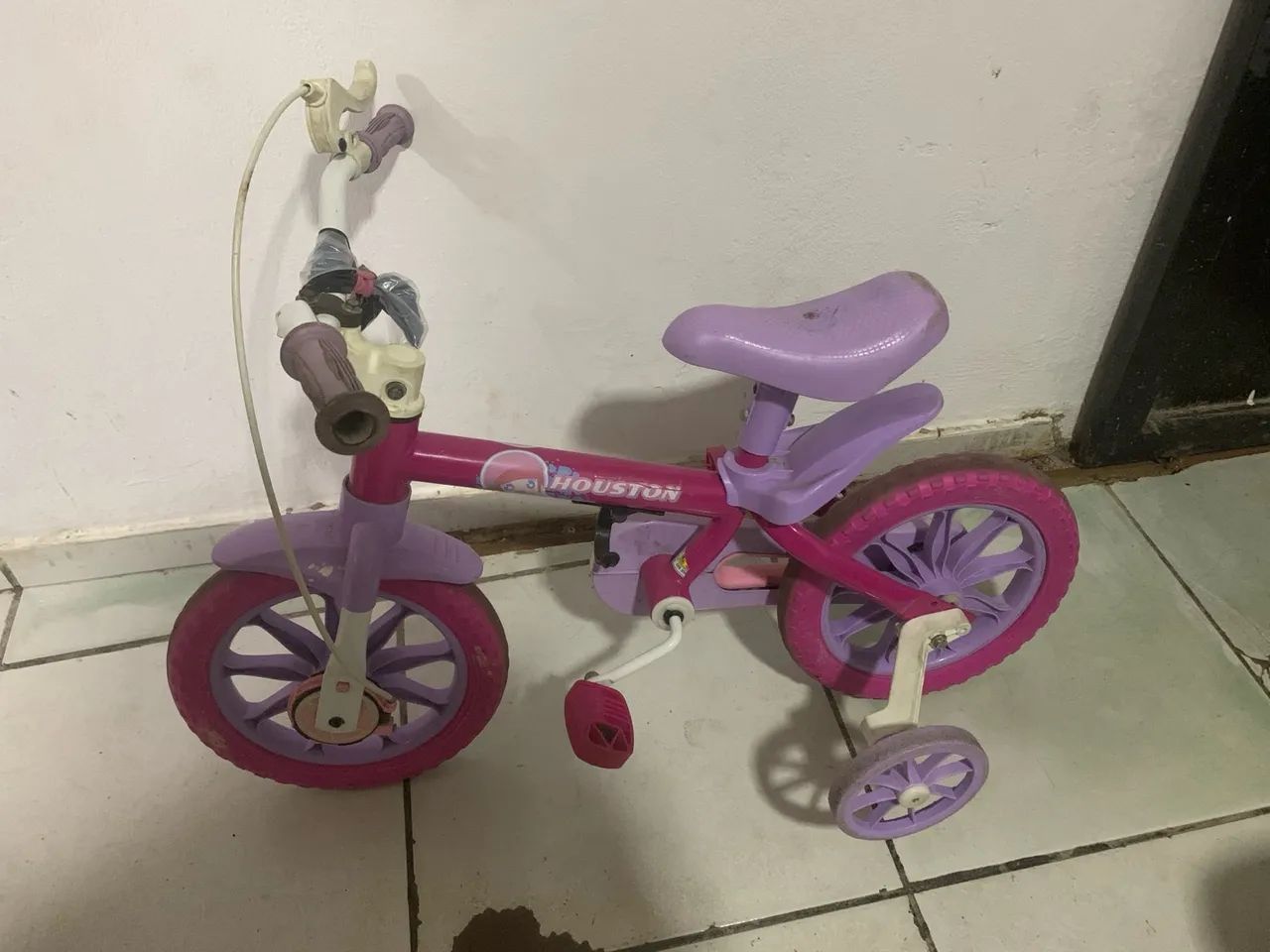 Bicicleta Infantil Houston Rosa e Lilás - Perfeita! - Foto 2