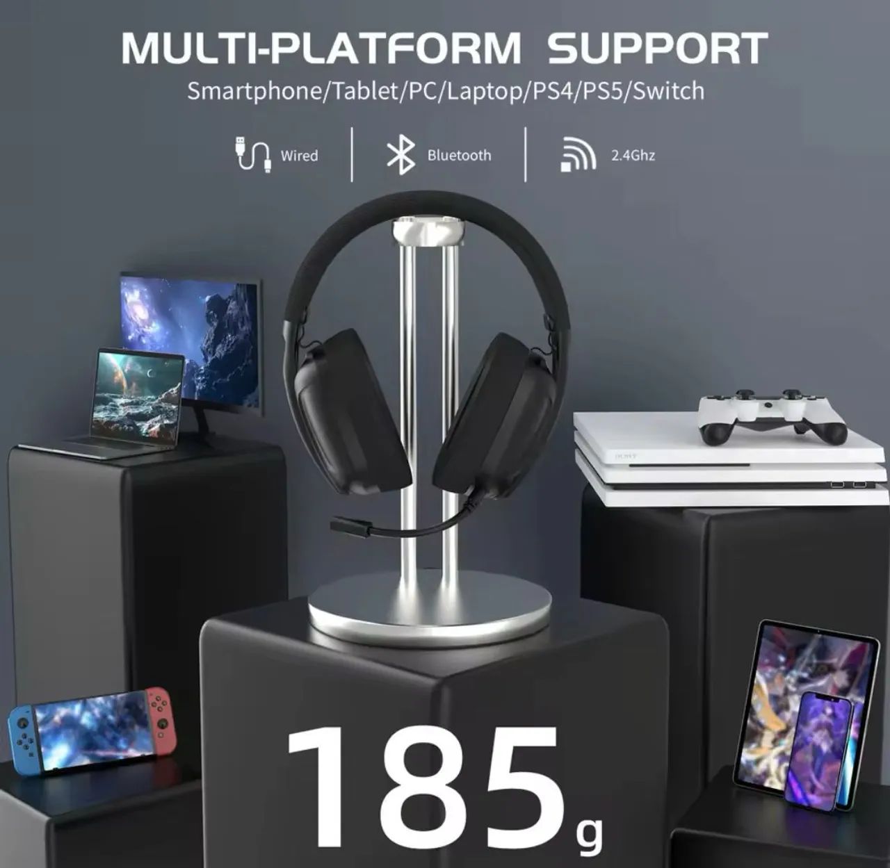 Headset Gamer Attack Shark L80 (PRETO). @importech_084 - Foto 5