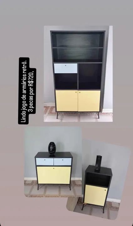 Jogo de moveis Retro - 3 peças