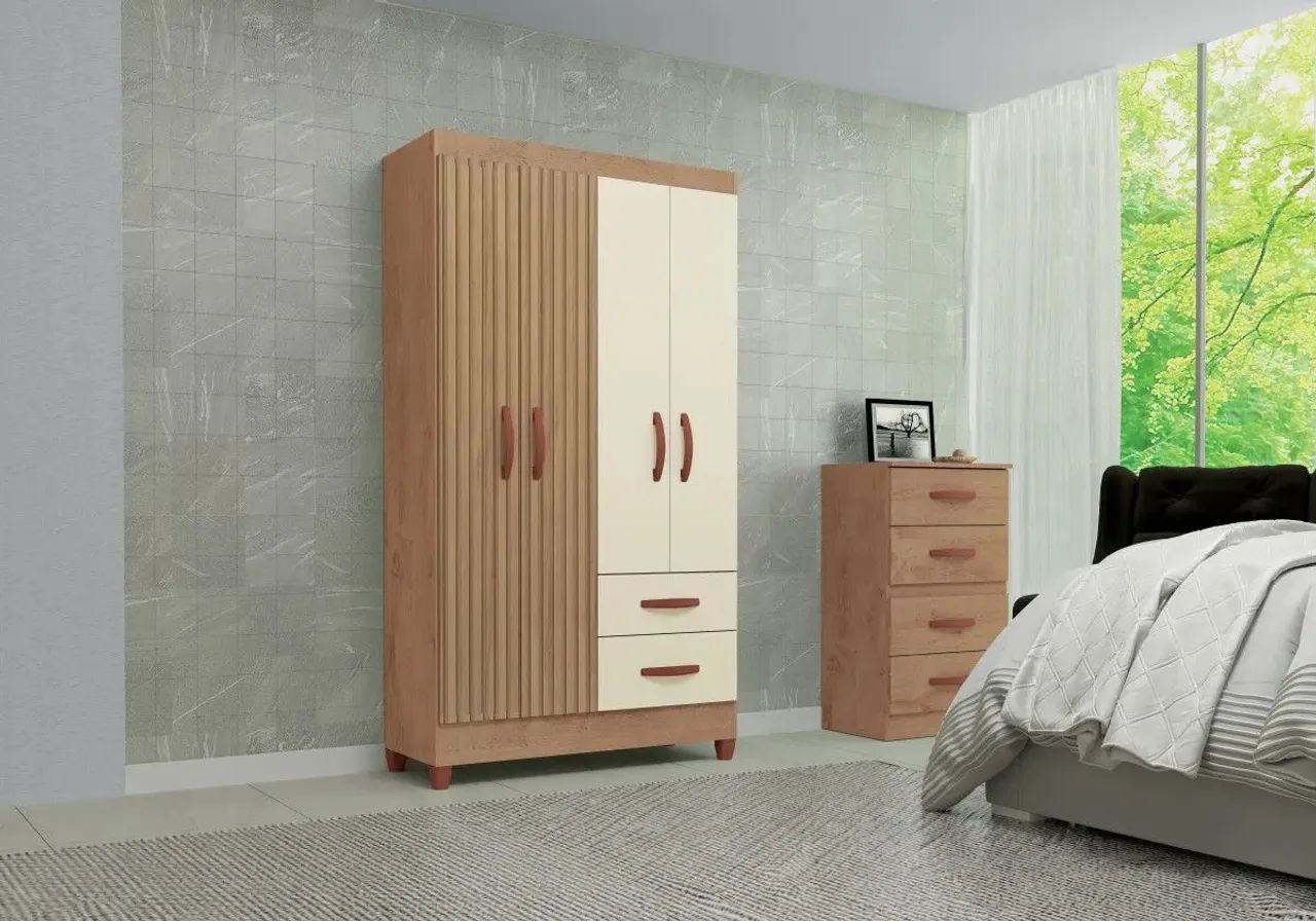 Guarda roupa fortaleza 4 portas e 2 gavetas 