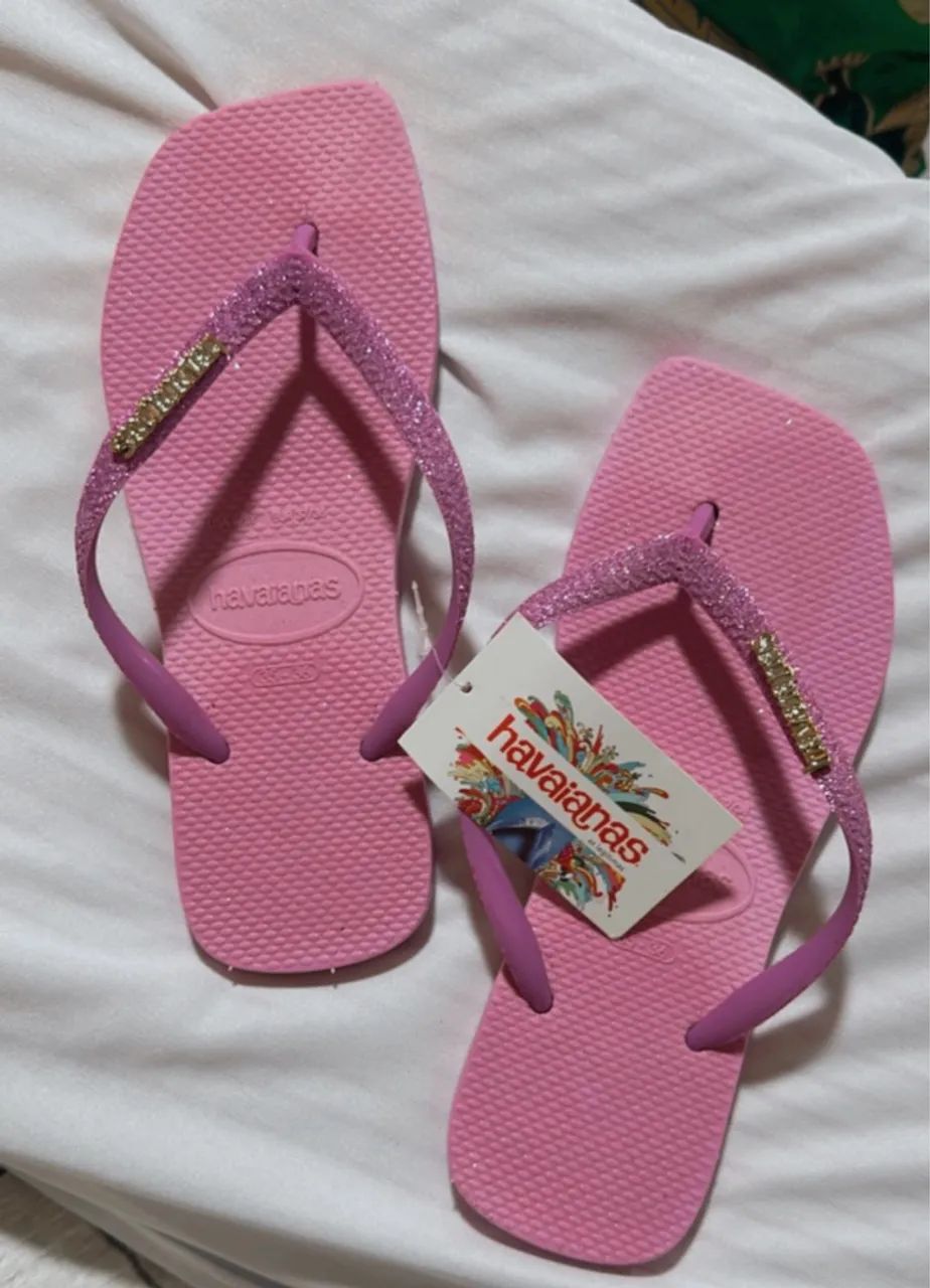 Havaianas Femininas Preta com Glitter - Foto 5