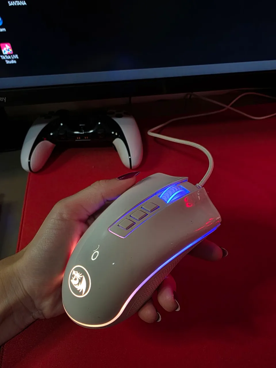 Mouse Redragon Cobra Branco