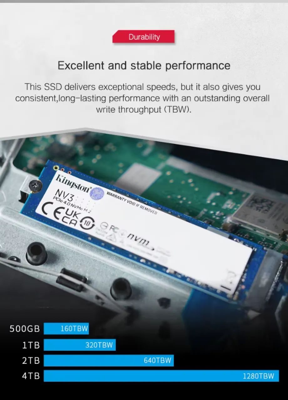 Ssd M.2 Nvme Kingston NV3 1tb Até 6000Mbps de Leitura E Até 4000Mbps de Gravação. - Foto 5