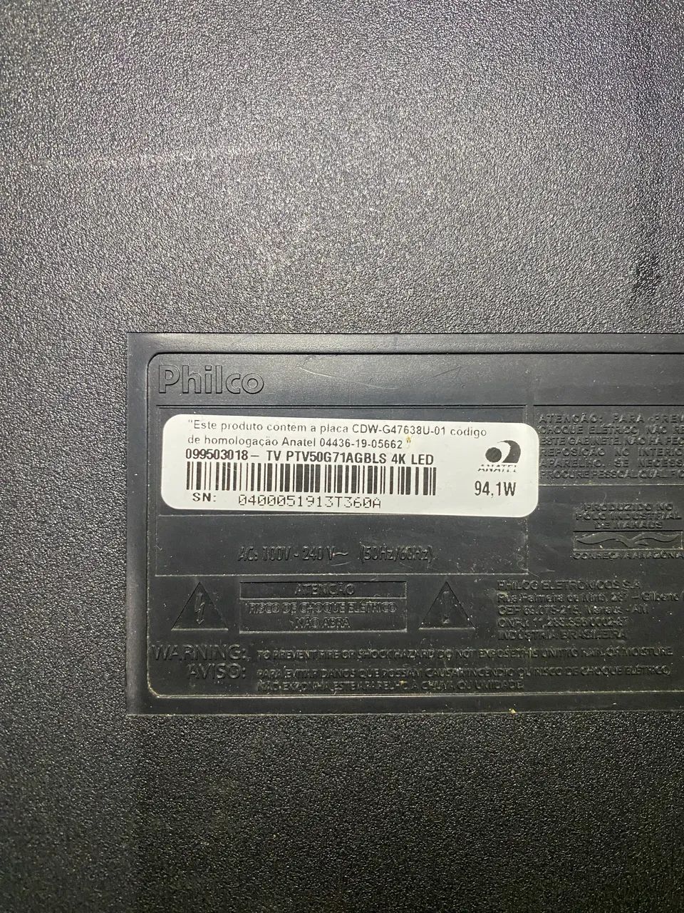 TV Philco 50? 4K com Defeito