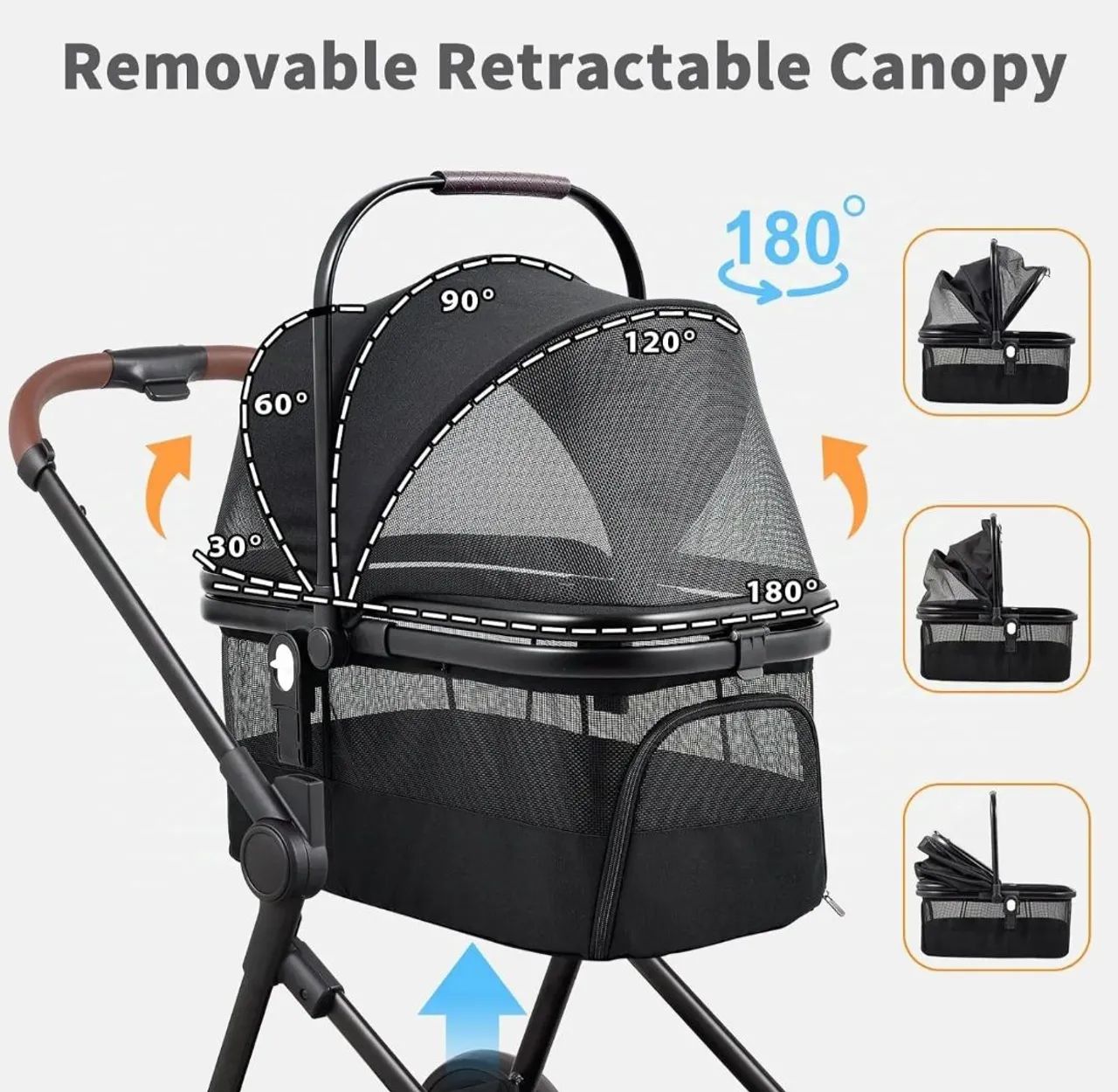 Carrinho de passeio para pets cães e gatos até 20kg - Foto 5