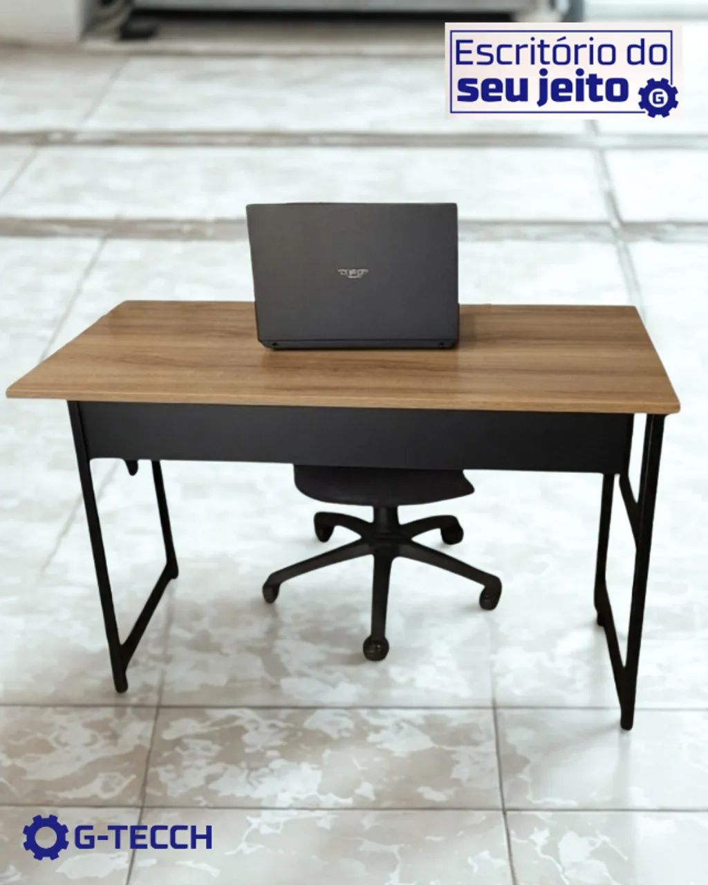 Escrivaninha Industrial 1,1m REFORÇADA NOVA Mesa Multiuso Computador Notebook de Escritóro - Foto 3