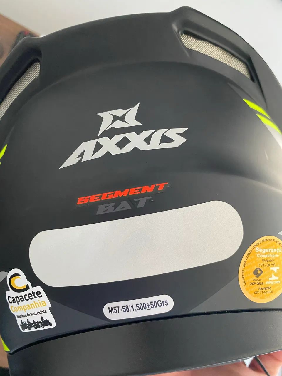 Capacete Axxis Segment Bat B3 Preto E Amarelo Fluo Fosco - Foto 4
