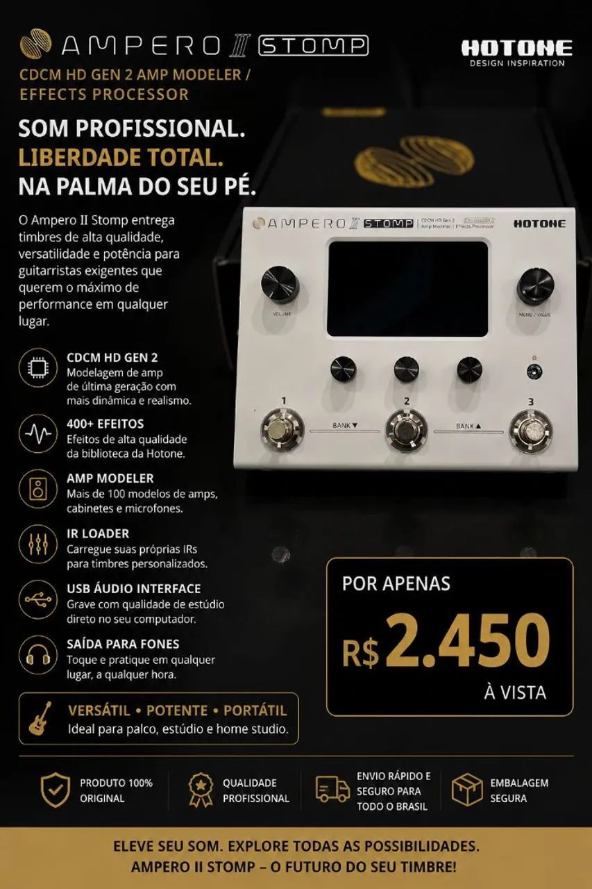 Pedaleira ampero 2 stomp/ nova 