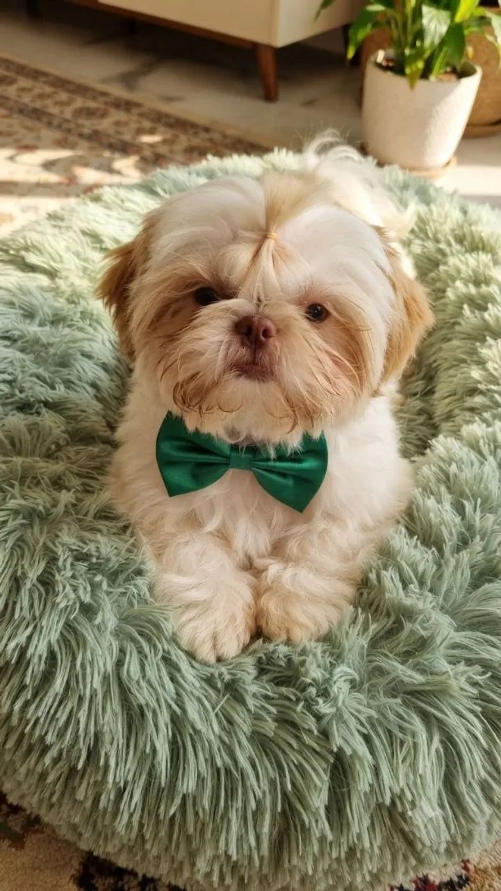 Shih tzu mini macho branco 