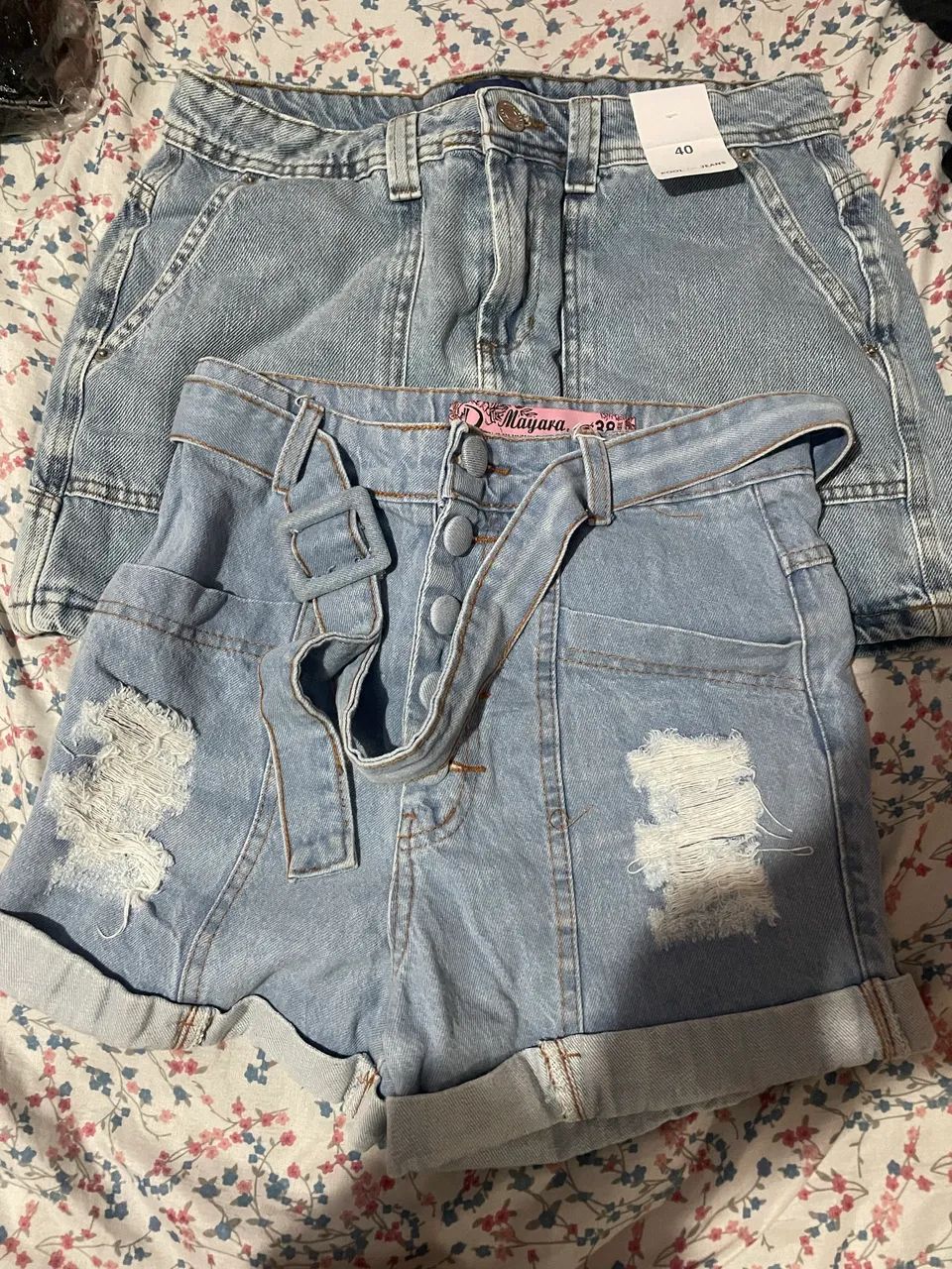 Saia nova bermuda jeans usada uma vez  - Foto 2