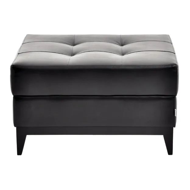 Puff grande tok&stok preto courino  - Foto 3