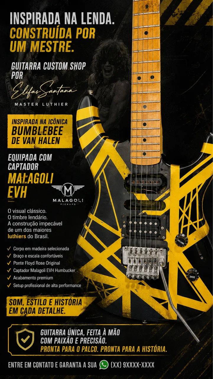 Guitarra Luthier Elifas Santana Van Halen