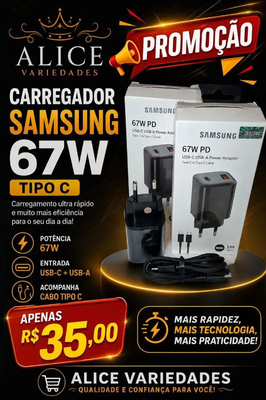 Carregador tipo C 67w 