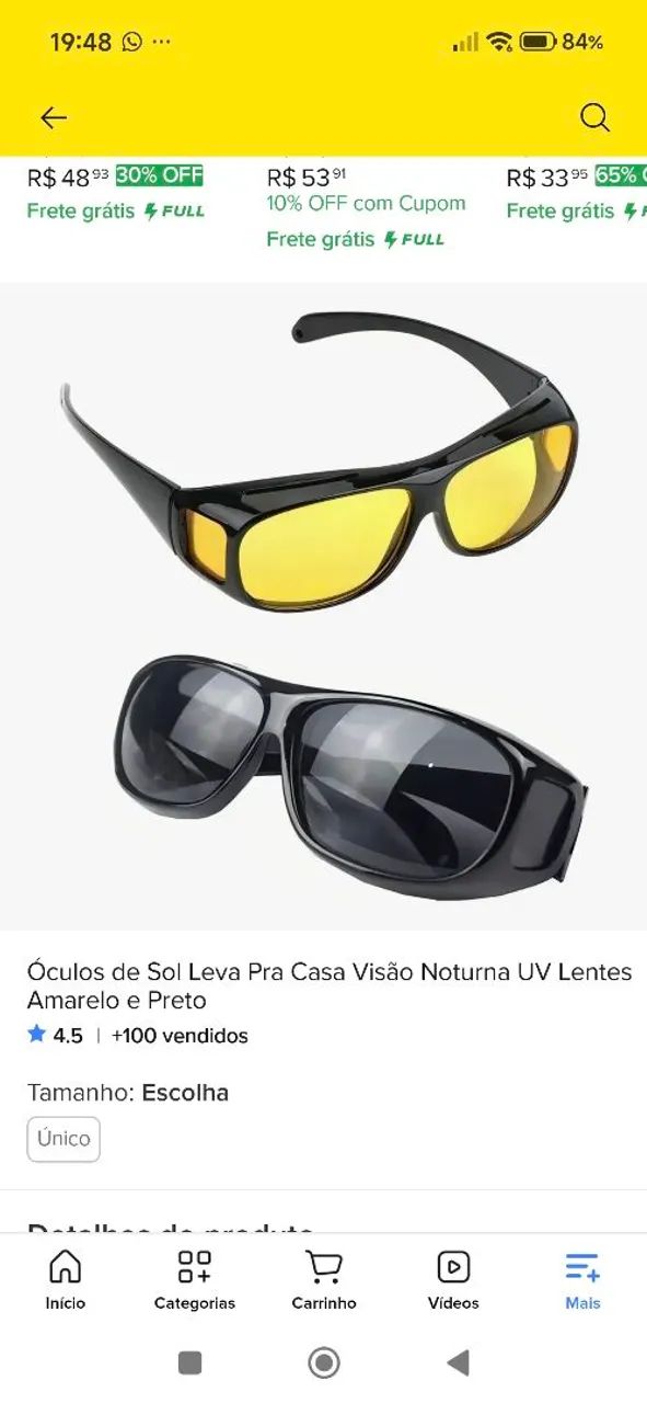 Óculos Uv HD Vision ( 2 óculos )