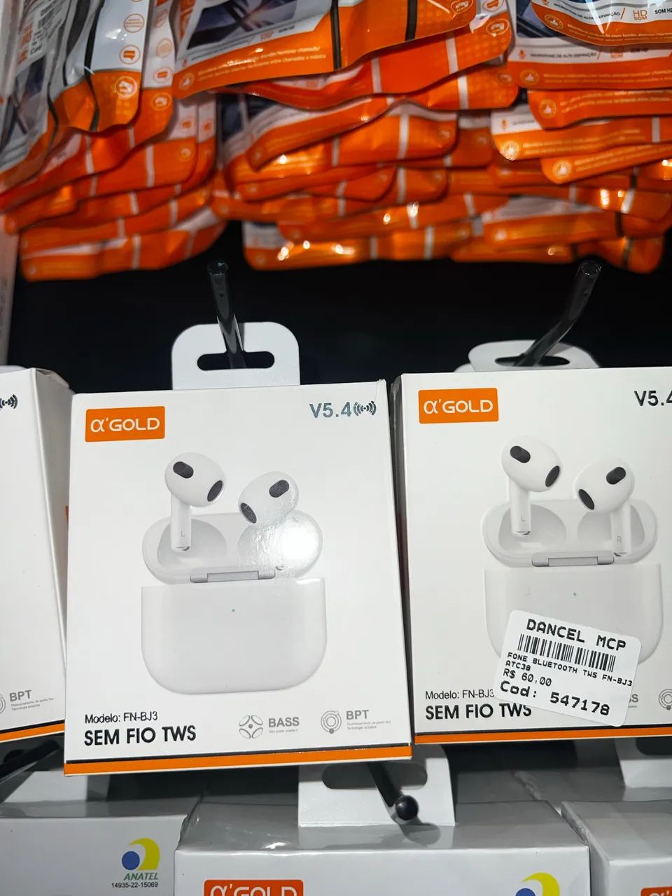 Fone de Ouvido Bluetooth 5.4 Sem Fio Intra Auricular com Microfone, Redução de Ruído