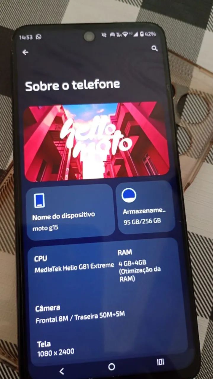 Moto G15 256 gb Cinza