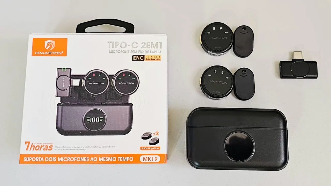 Microfone de Lapela Duplo