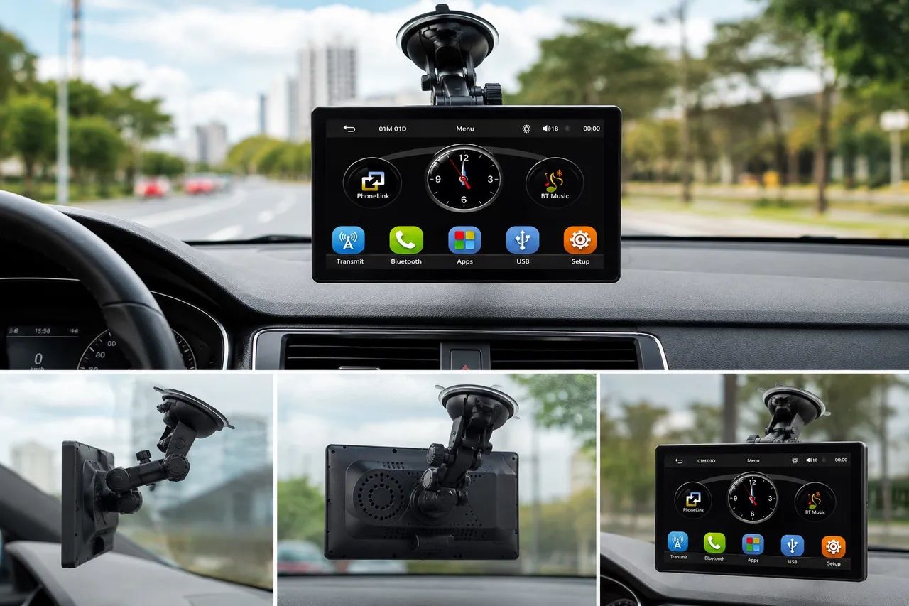 Multimídia Ecopower EP-8754 7" Com CarPlay Android Auto e Suporte - Foto 3