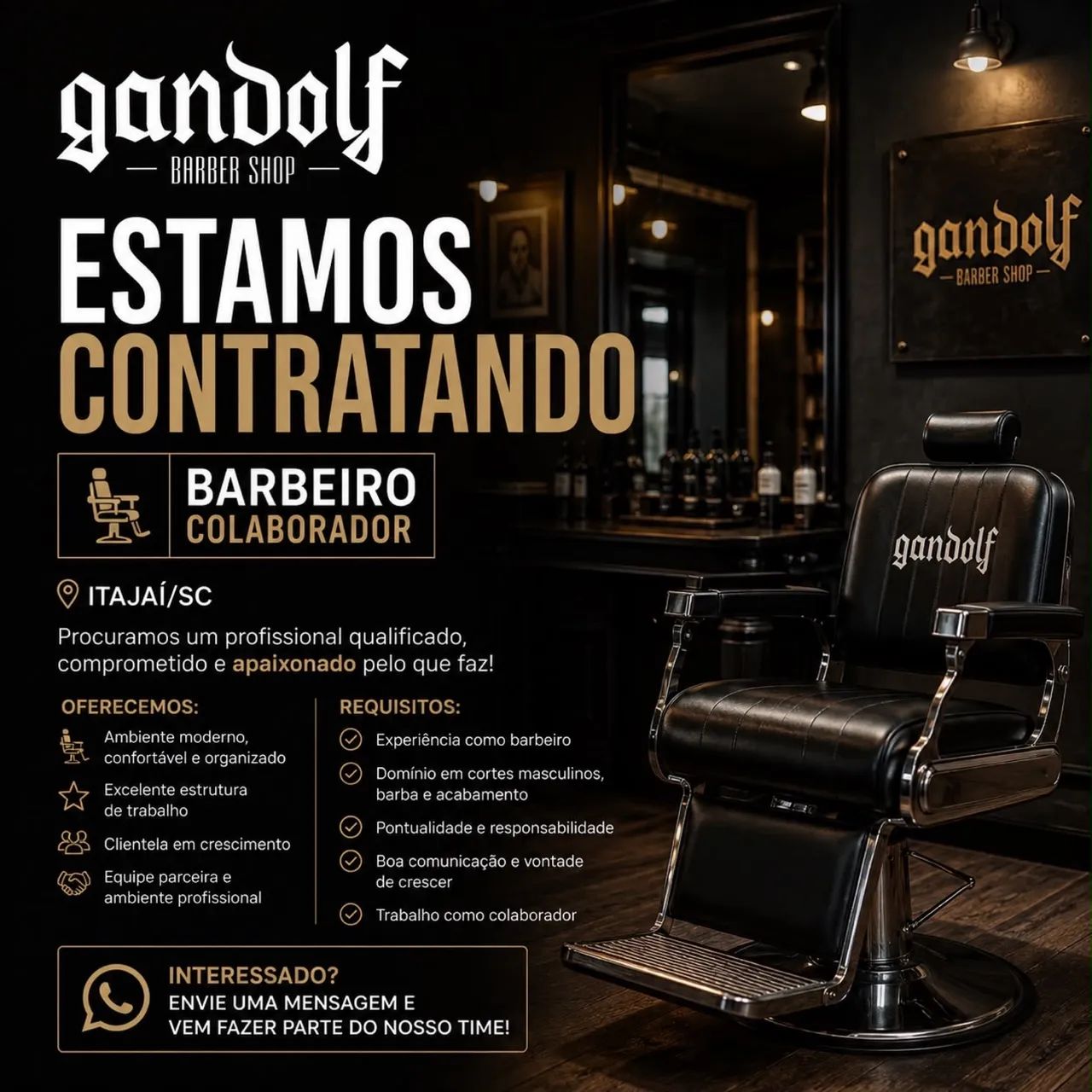 Estamos contratando barbeiro 