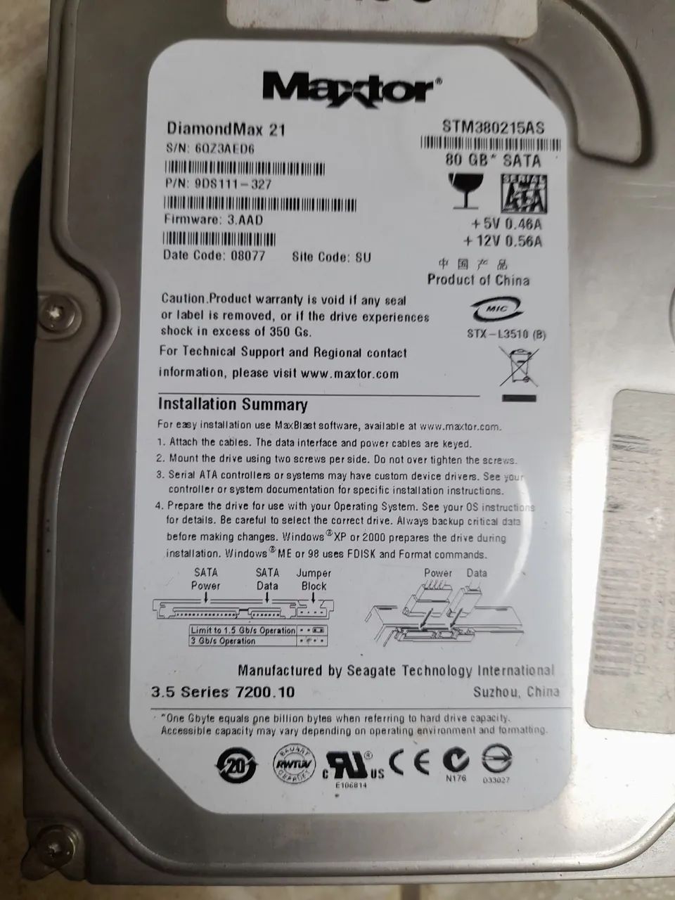 Hd Sata Usada 80Gb