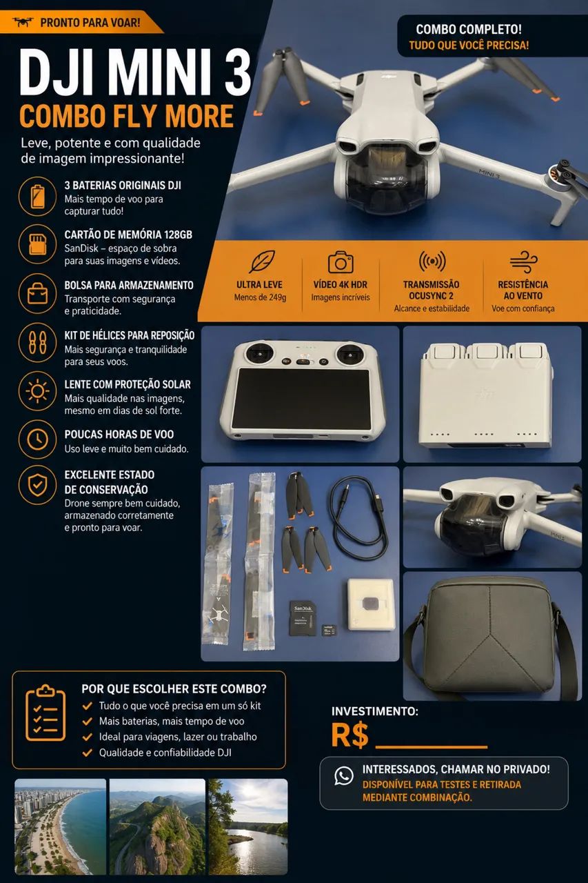 Drone DJI MINI 3 combo  - Foto 2