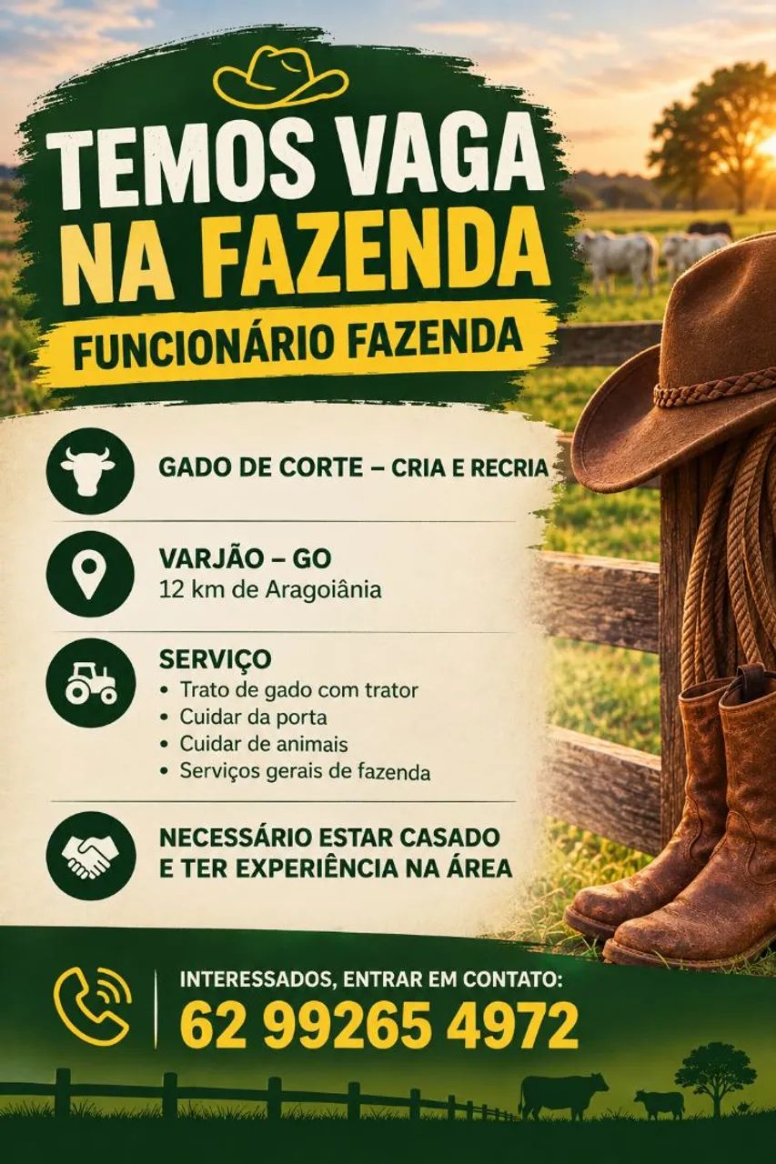 Emprego Caseiro Roça