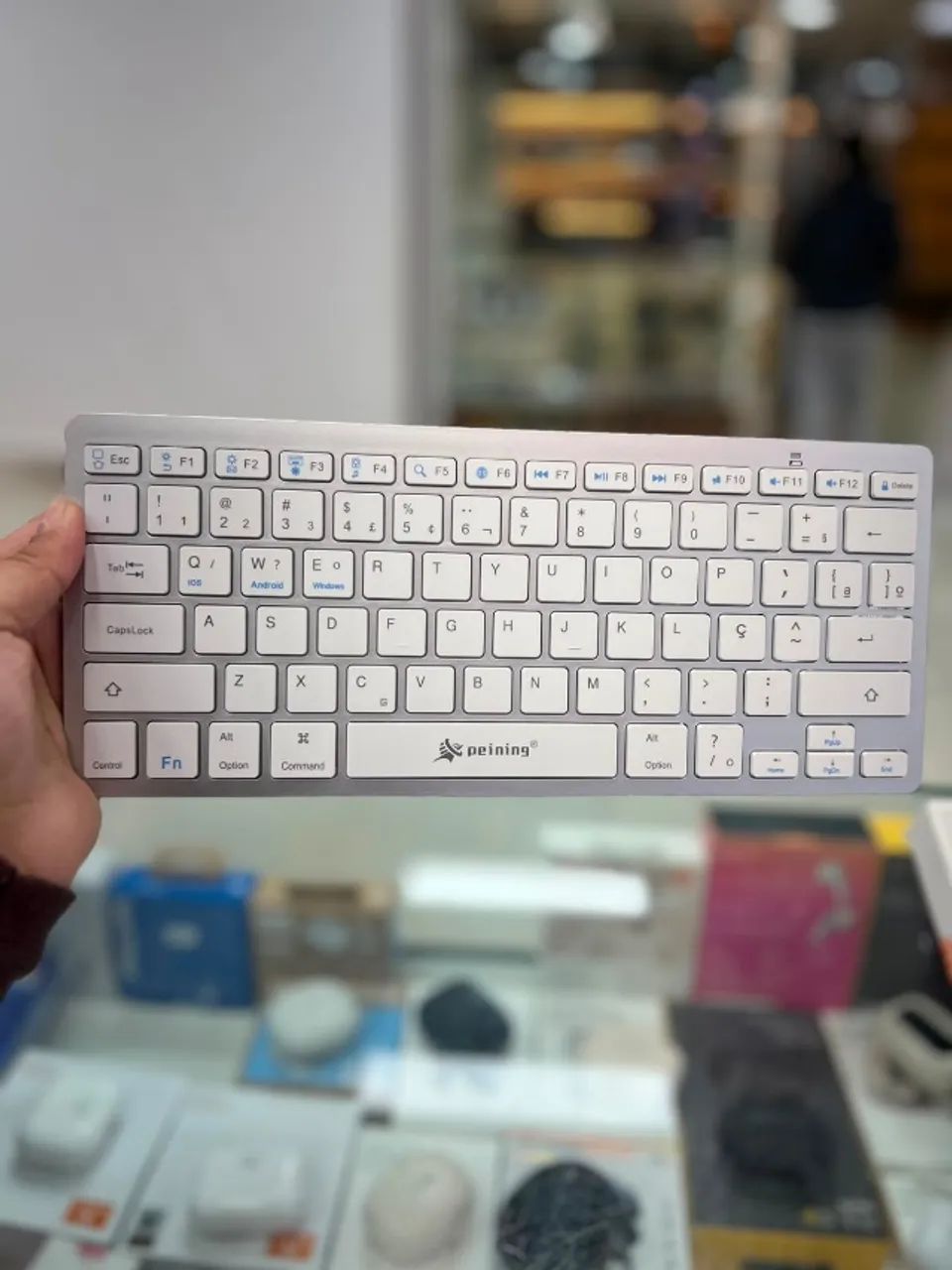 KIT TECLADO E MOUSE SEM FIO BLUETOOTH SLIM PEINING  - Foto 2