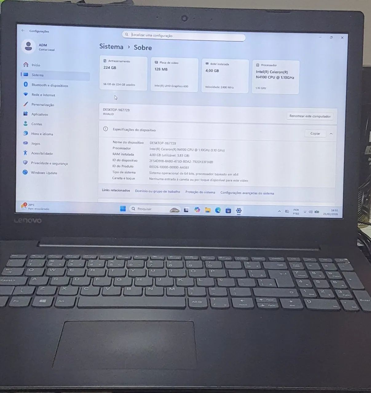 Notebook Lenovo Ideapad 320