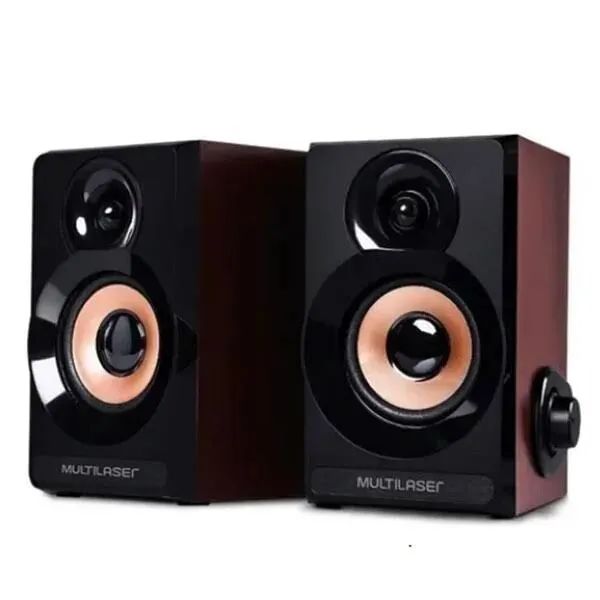 Caixa de som madeira multilaser 6w rms sp261