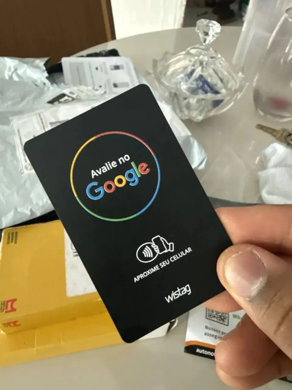 Cartão de Feedback Google com NFC e Código QR Novo