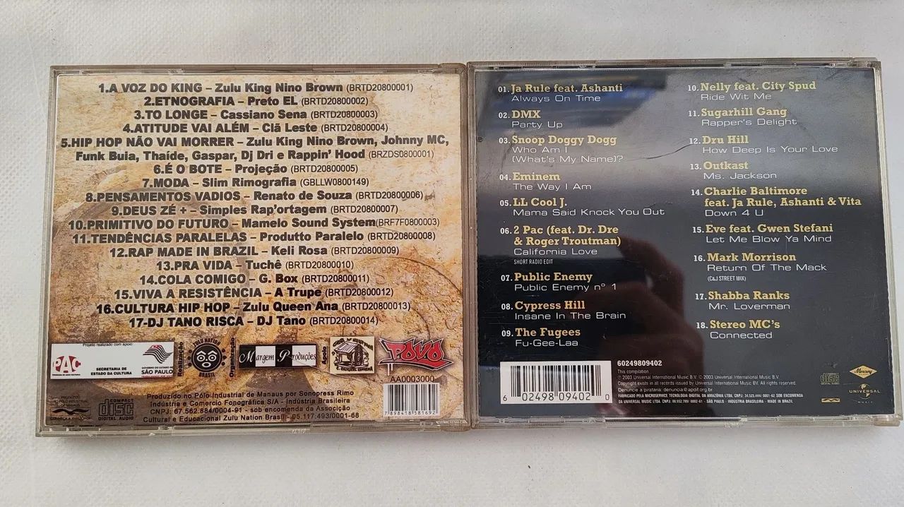 LOTE COM 2 CDs ORIGINAIS DE HIP HOP | Rap Internacional + Rap