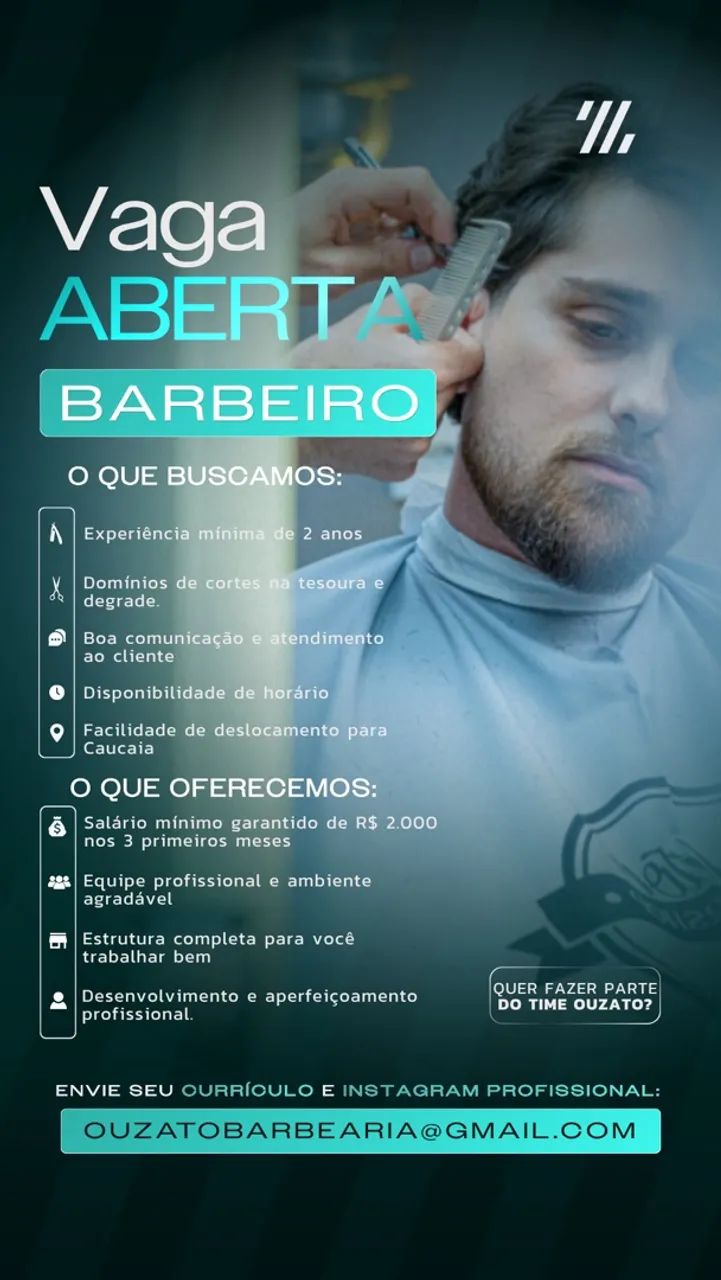 Vagas para barbeiro 