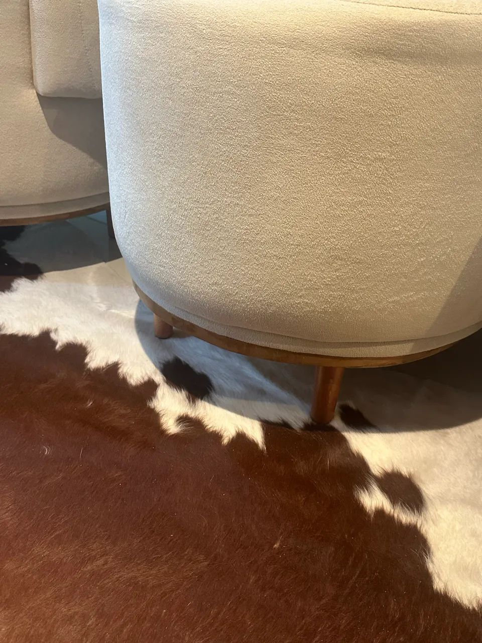 Sofá curvo 1 lugar feijão forma orgânica bouclé - Foto 4