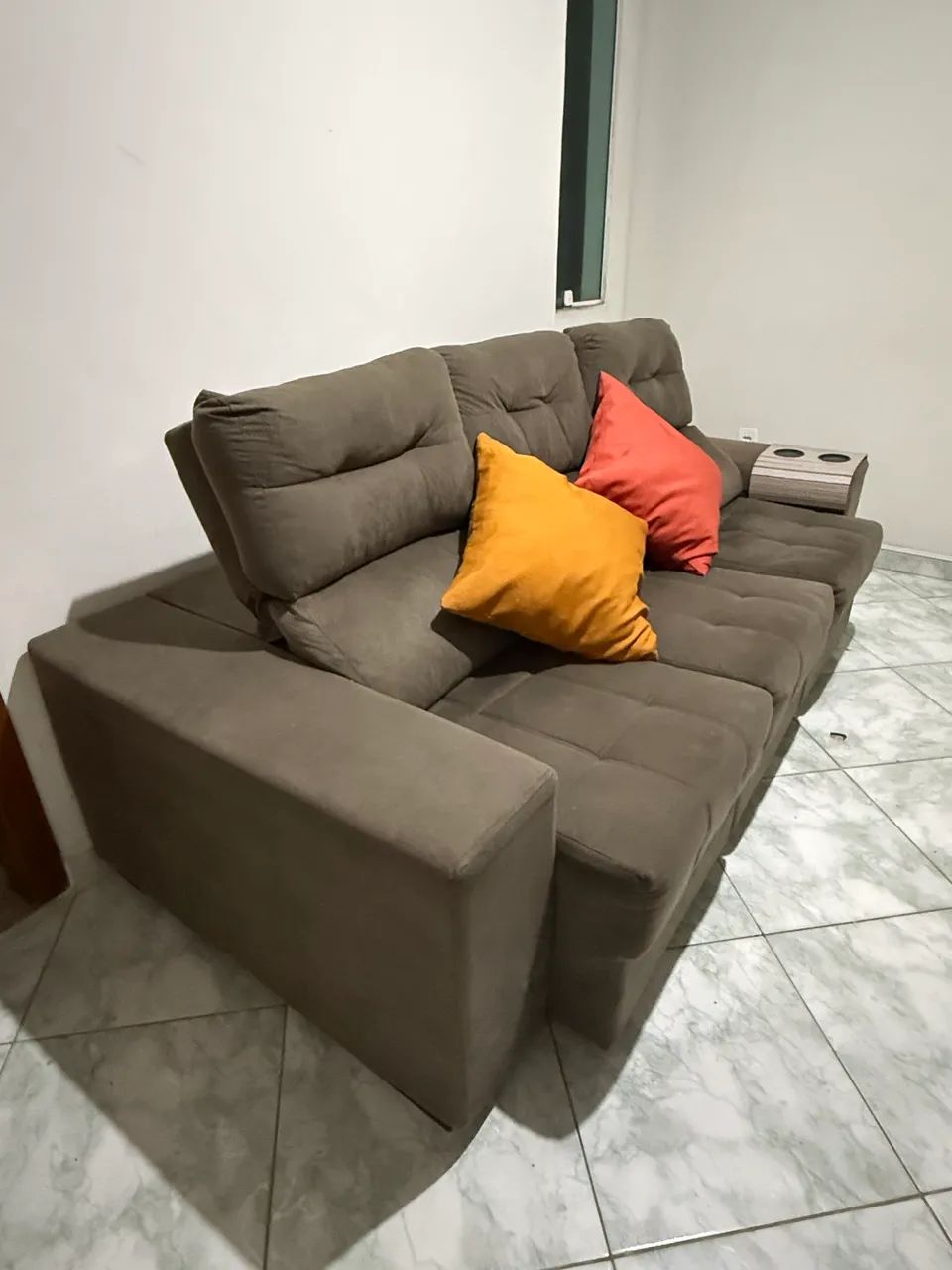 Sofá Retrátil e Reclinável Cama inBox Diamond 2,25m Tecido Suede Velusoft65566256047489122