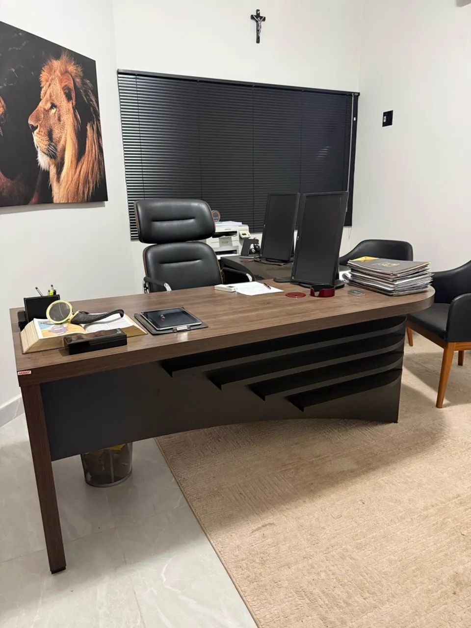 Mesa de Escritório Diretor em L Elegante Artany