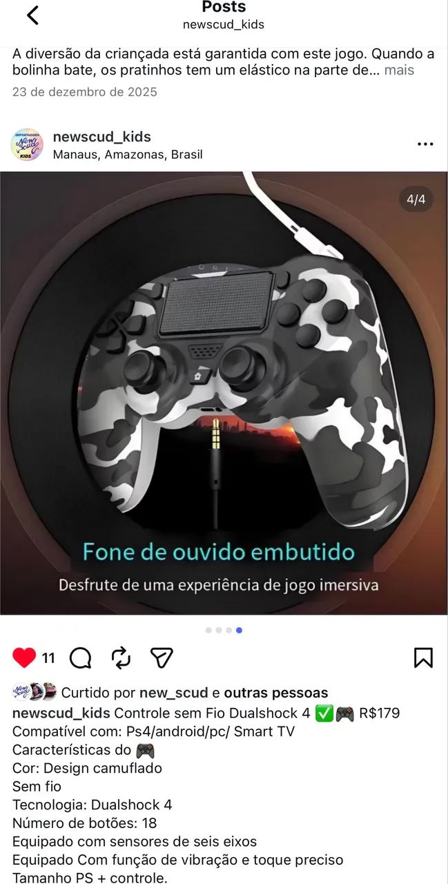 Controle sem Fio Dualshock 4 - Foto 2
