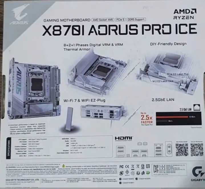 Placa Mãe Mini ITX Aorus x870i Pro Ice White - Foto 2