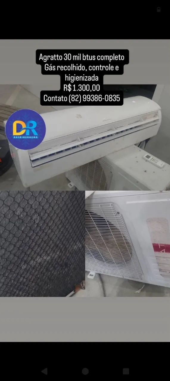 Vendo ar condicionado Agratto 30.000 BTUs funcionando perfeitamente 