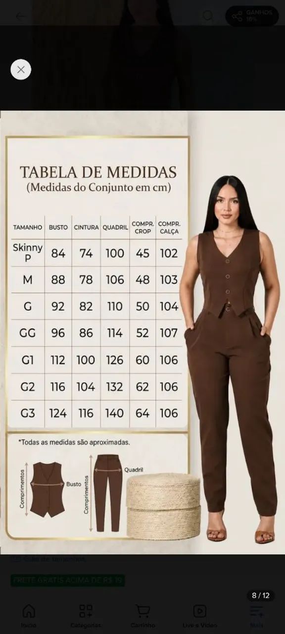 Conjunto Alfaiataria Calça Pantalona E Cropped Linho