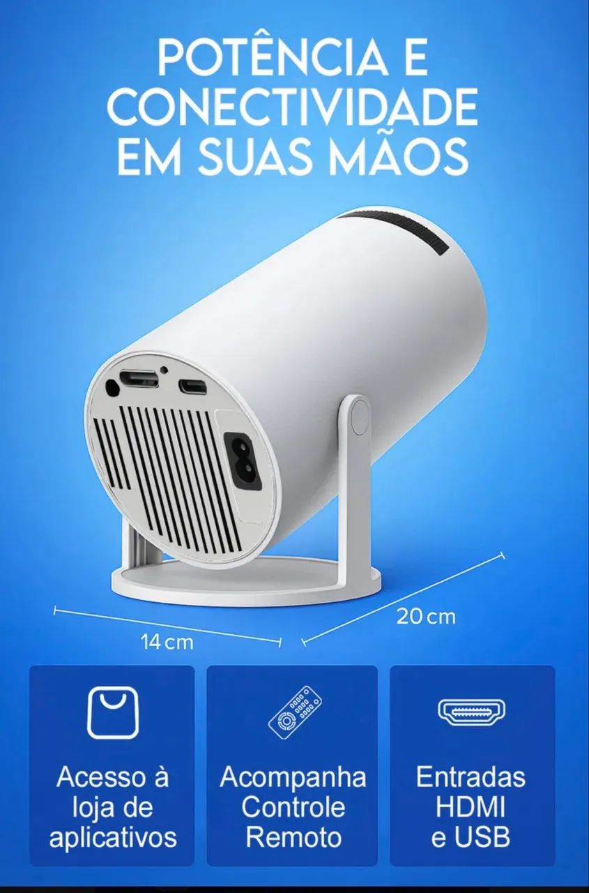 Mini Projetor Davely Hy300 4k Android Com Wi-fi E Bluetooth Branco 127/220v - Foto 3