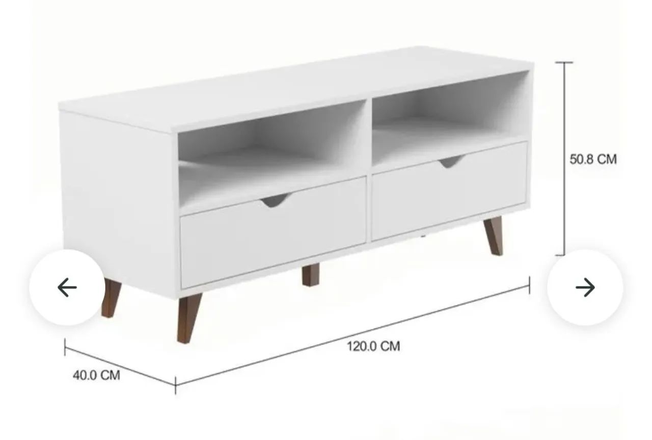 Rack Tok Stok 2 gavetas branco Lin - Foto 4