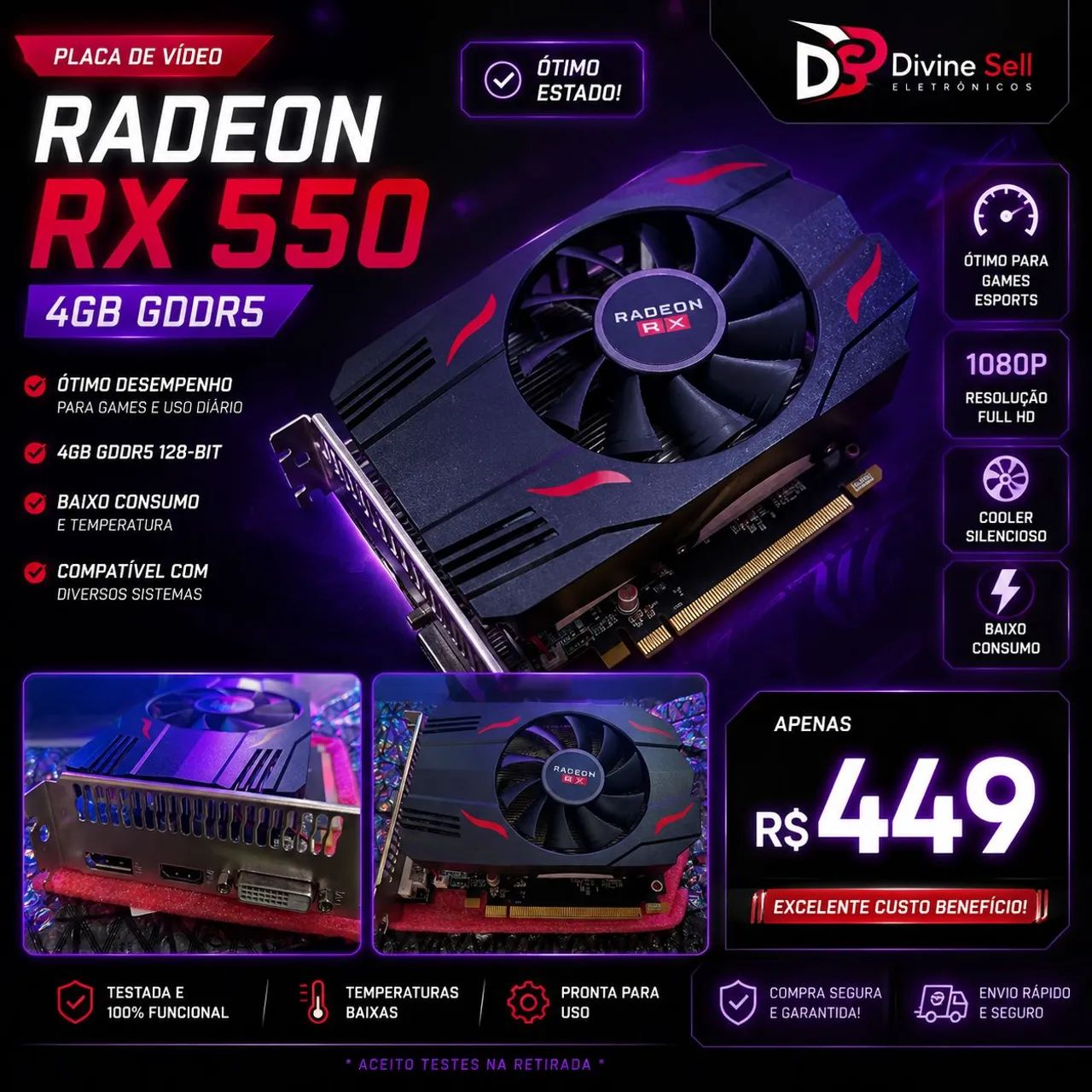 Placa de vídeo RX 550