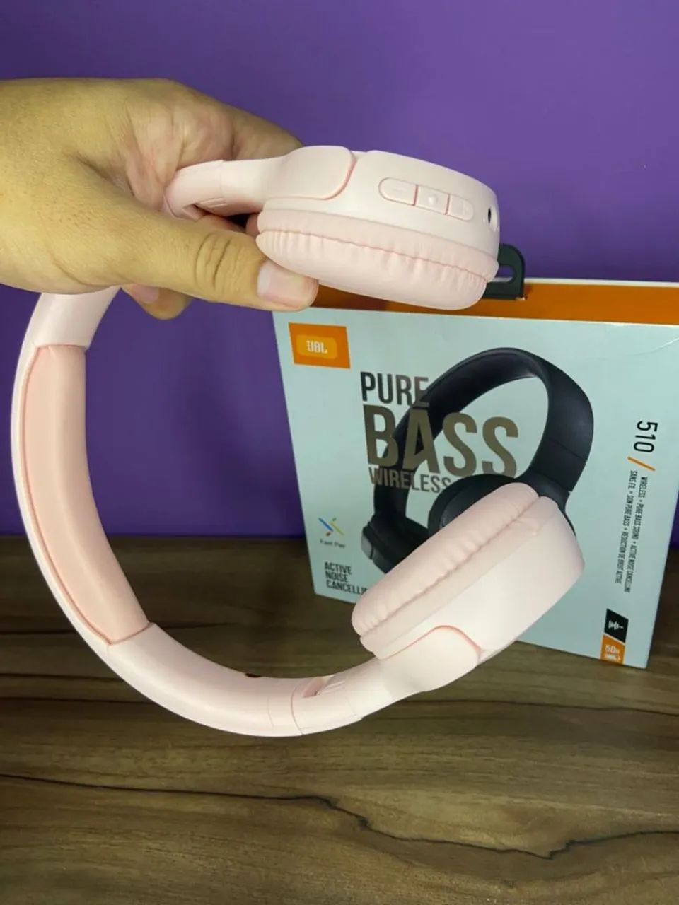 Headphone rosa - sem fio com bateria de alta qualidade e microfone embutido 65724533627137121