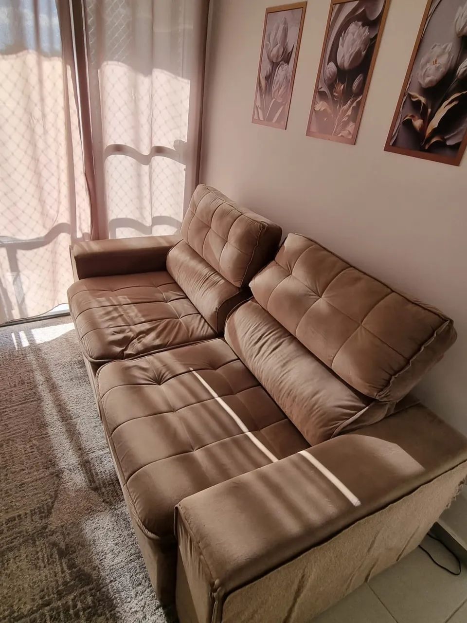 Vendo sofá de suede 2.10m - Foto 4