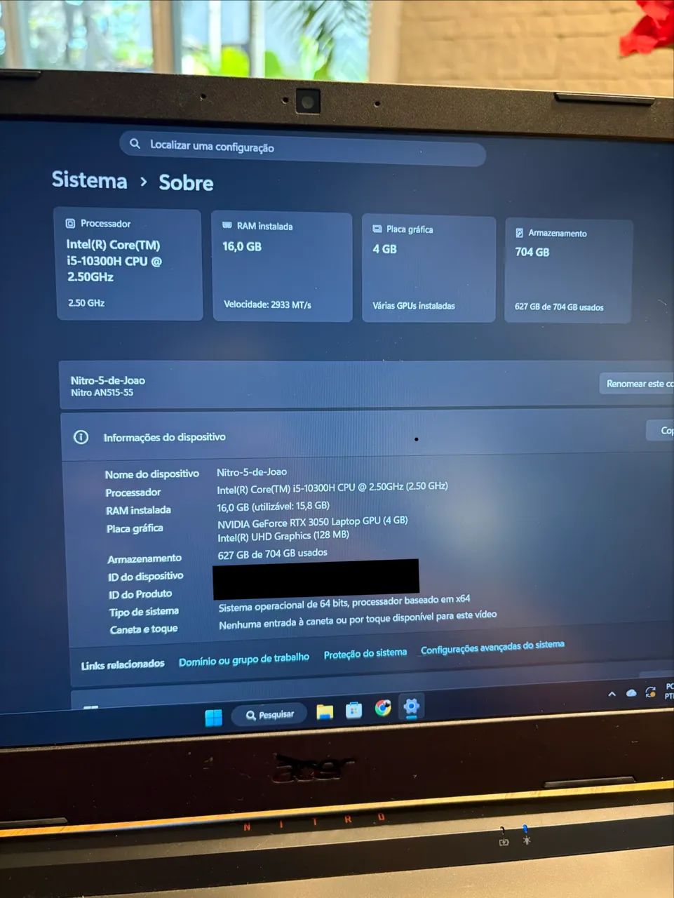 Acer Nitro 5, i5 RTX 3050 16gb ram - Foto 4