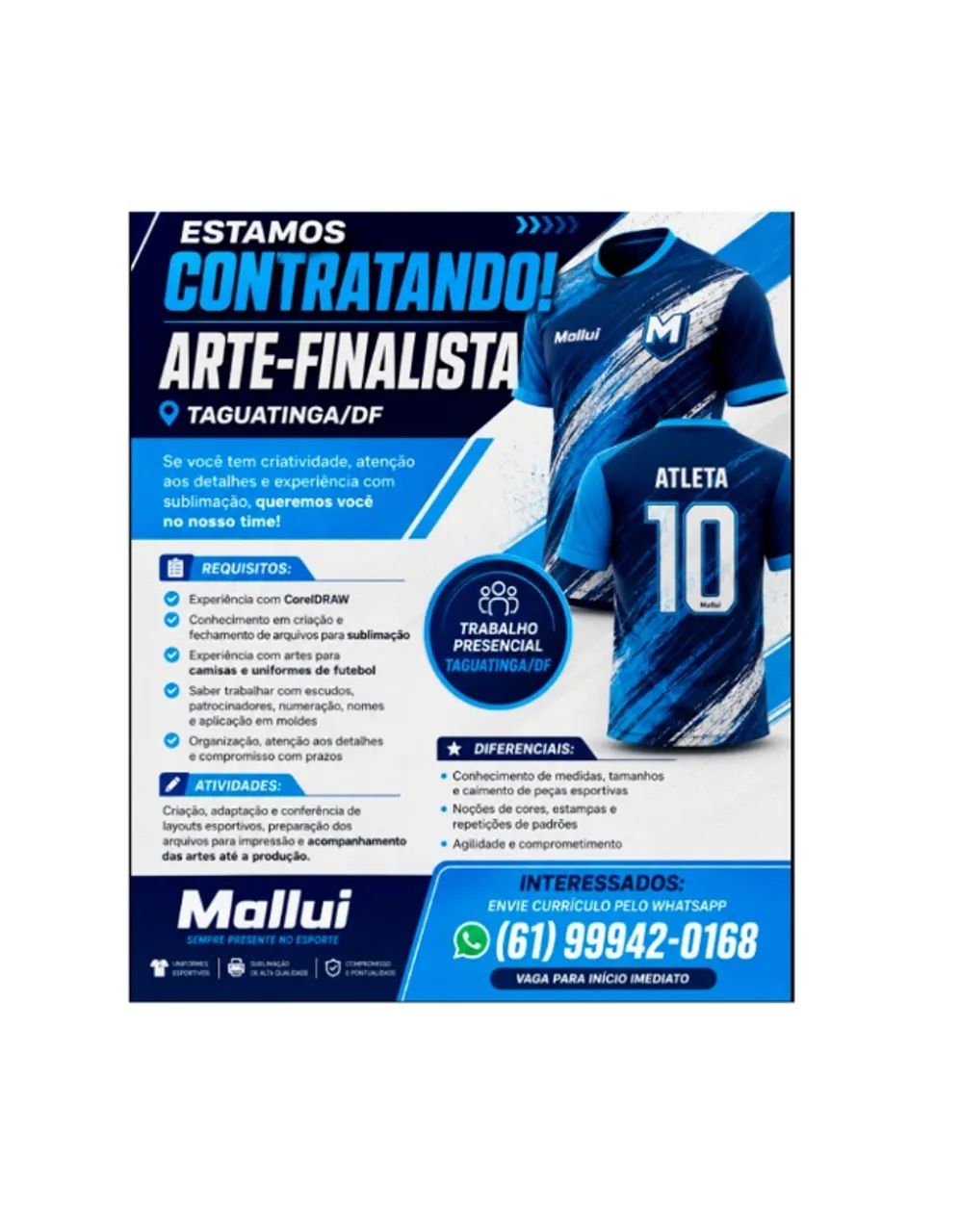 ARTE FINALISTA PARA TRABALHO EM TAGUATINGA 1