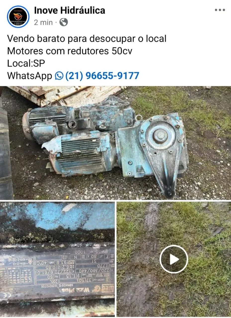 Motor com redutor 50cv
