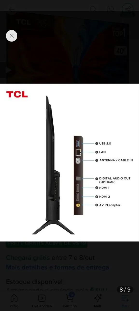 Smart TV 40 polegadas TCL - Foto 5