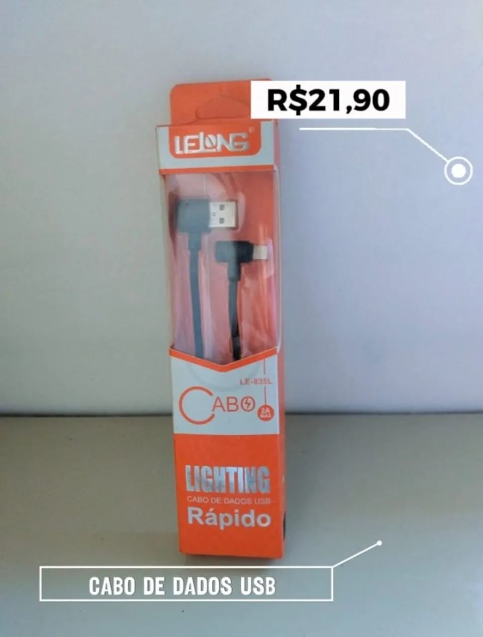 Cabo De Dados USB Conector Em L