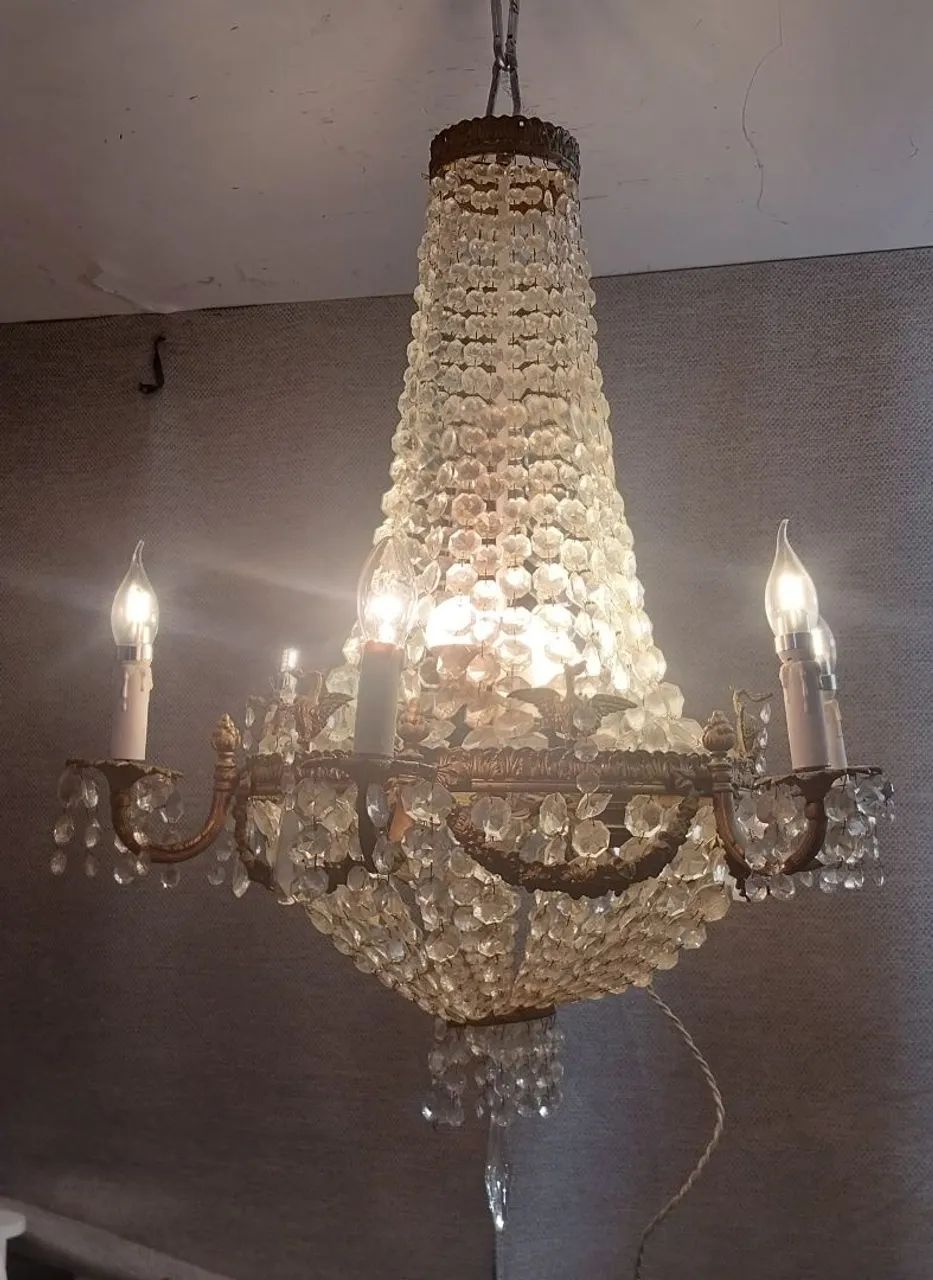 Lustre em Bronze e Cristal - Foto 5
